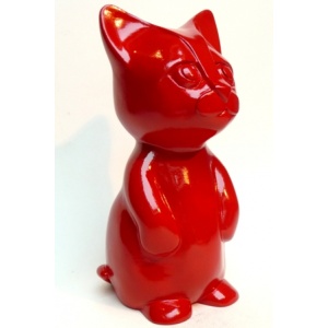 Statuette de petit chat rouge de Face 