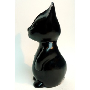 Sculpture de Petit Chat Noir côté