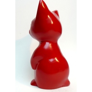Figurine de Petit Chat Rouge côté